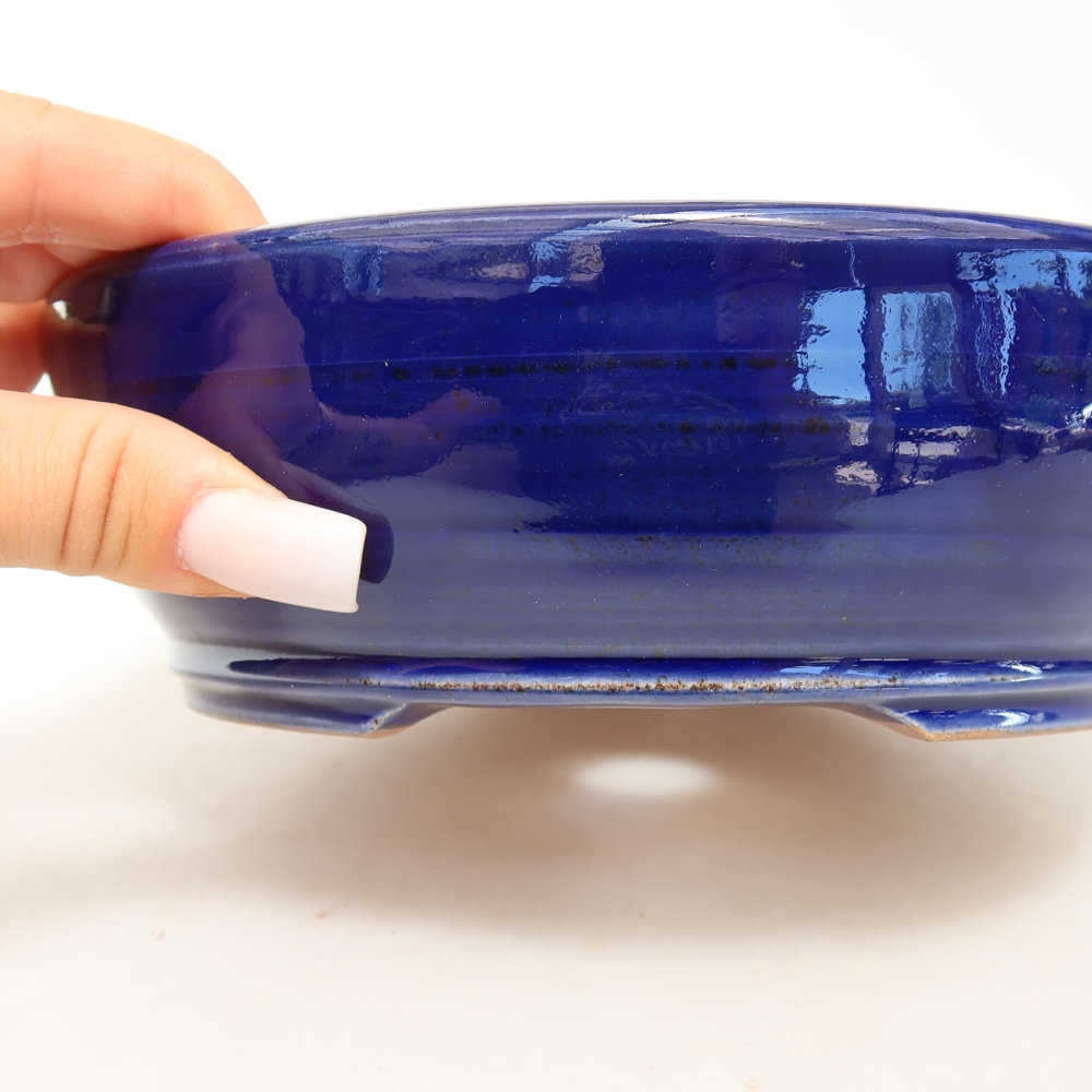 Bonsaischale aus Keramik 19 x 19 x 6 cm, Farbe blau