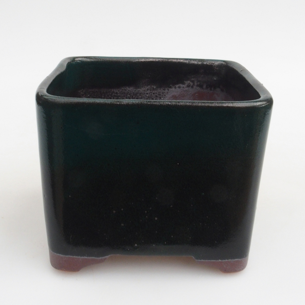 Keramik-Bonsaischale 10 x 10 x 8 cm, Farbe Grün