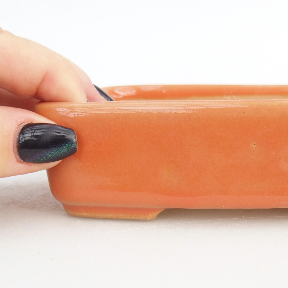 Bonsaischale aus Keramik 12,5 x 9,5 x 3,5 cm, orange