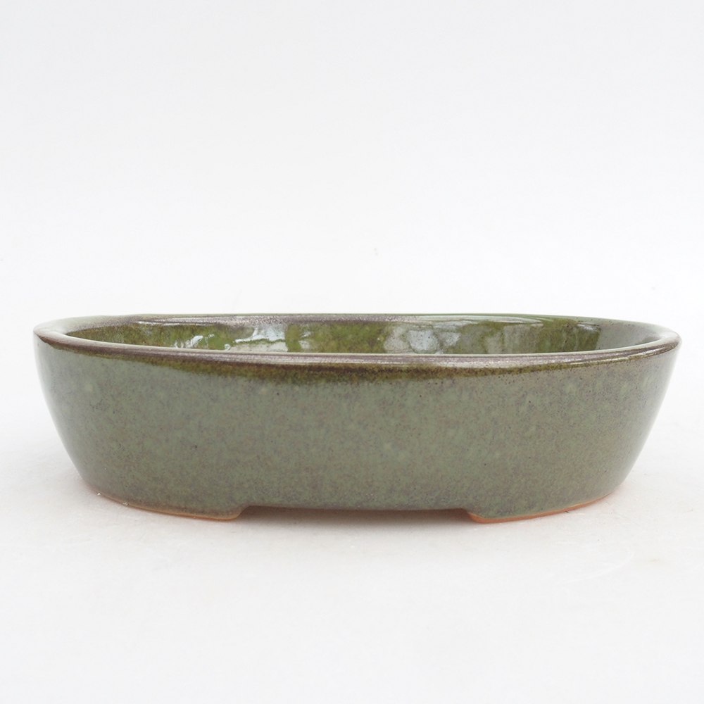 Bonsaischale aus Keramik 17,5 x 14,5 x 4 cm, Farbe grün