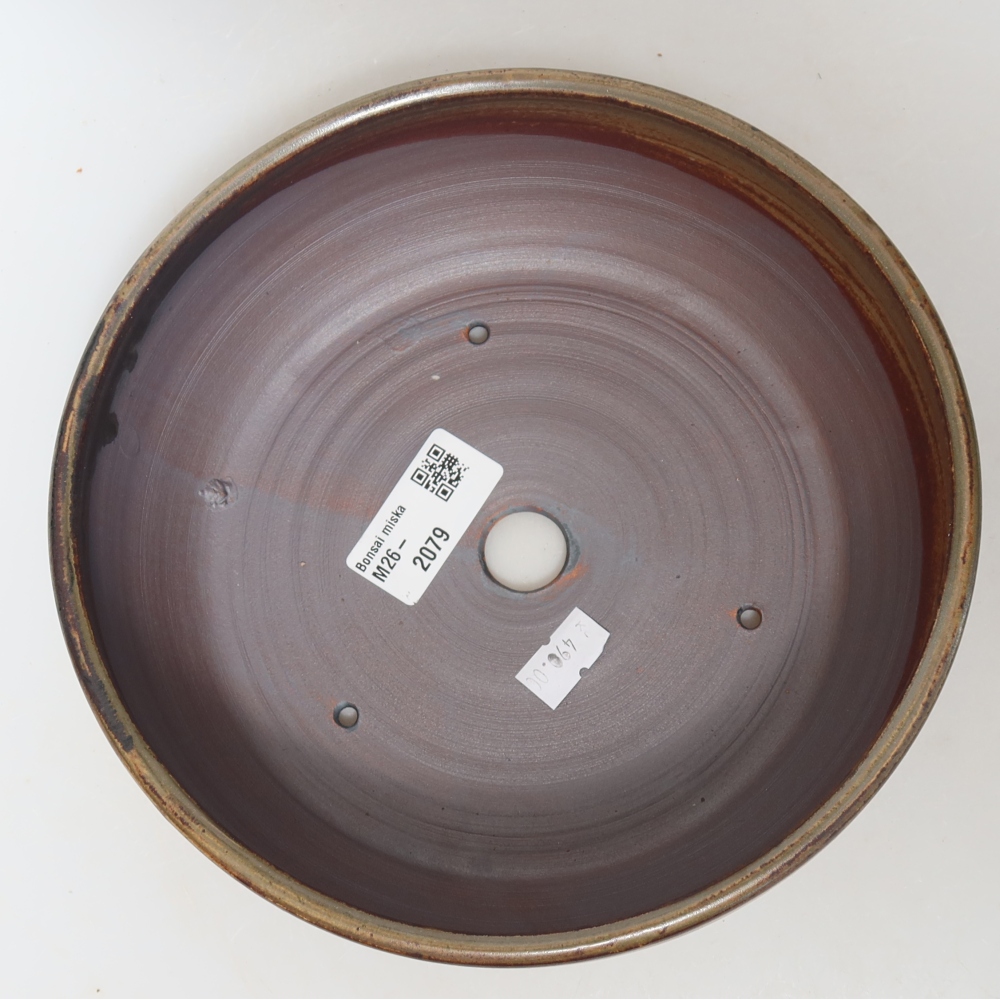 Keramik-Bonsai-Schale 19 x 19 x 6 cm, Farbe: braun