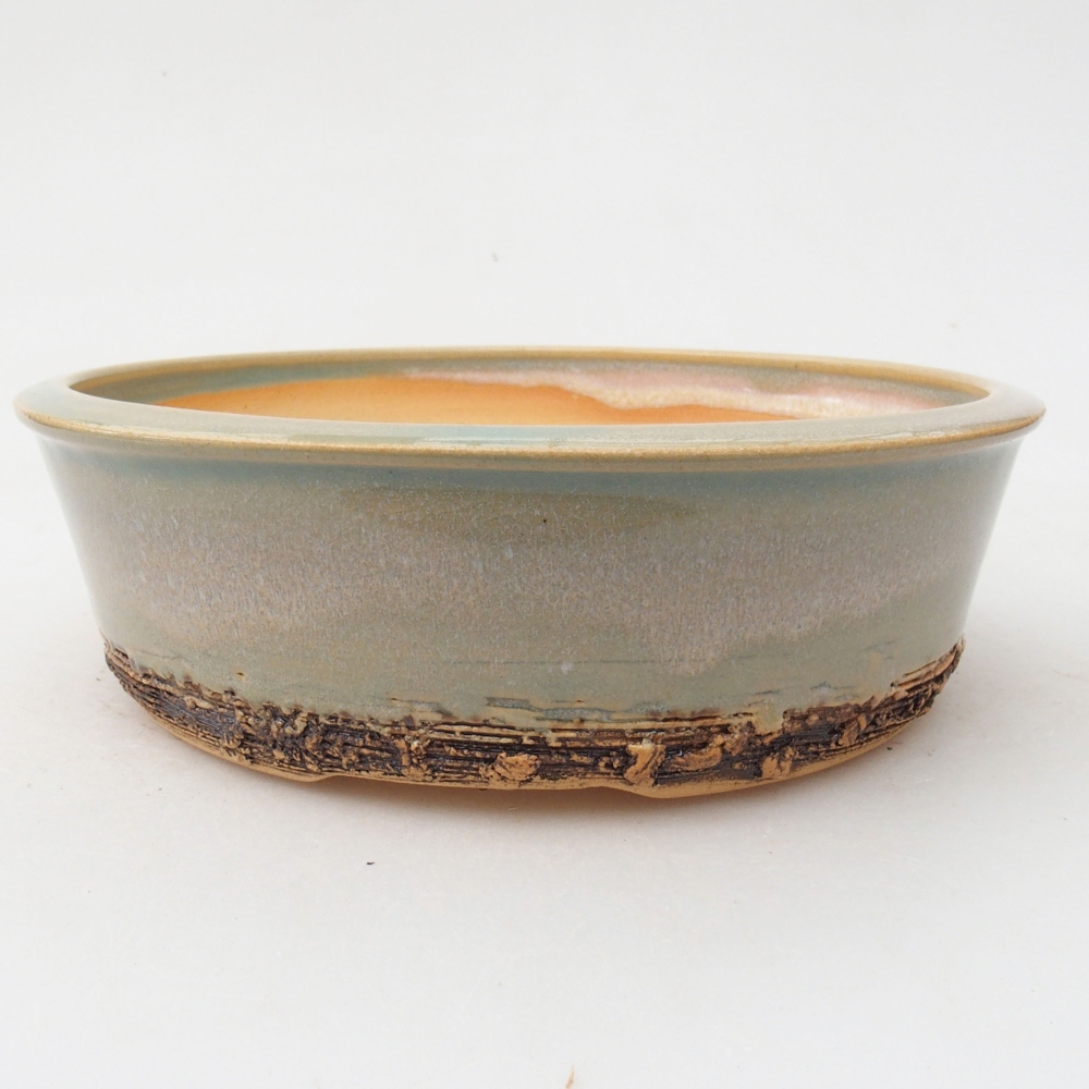 Keramik-Bonsaischale 17 x 17 x 5 cm, Farbe grün