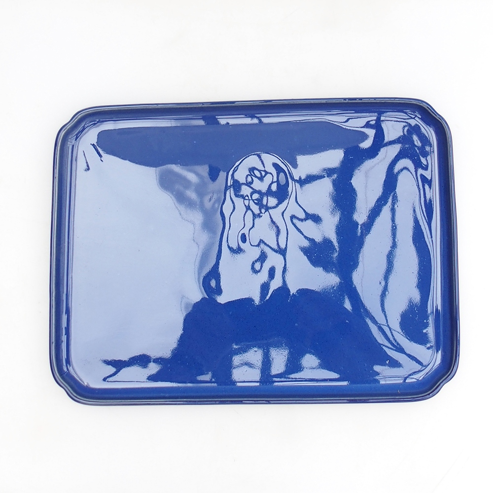 Keramikschale H20 - 26,5 x 20 x 1,5 cm - blau
