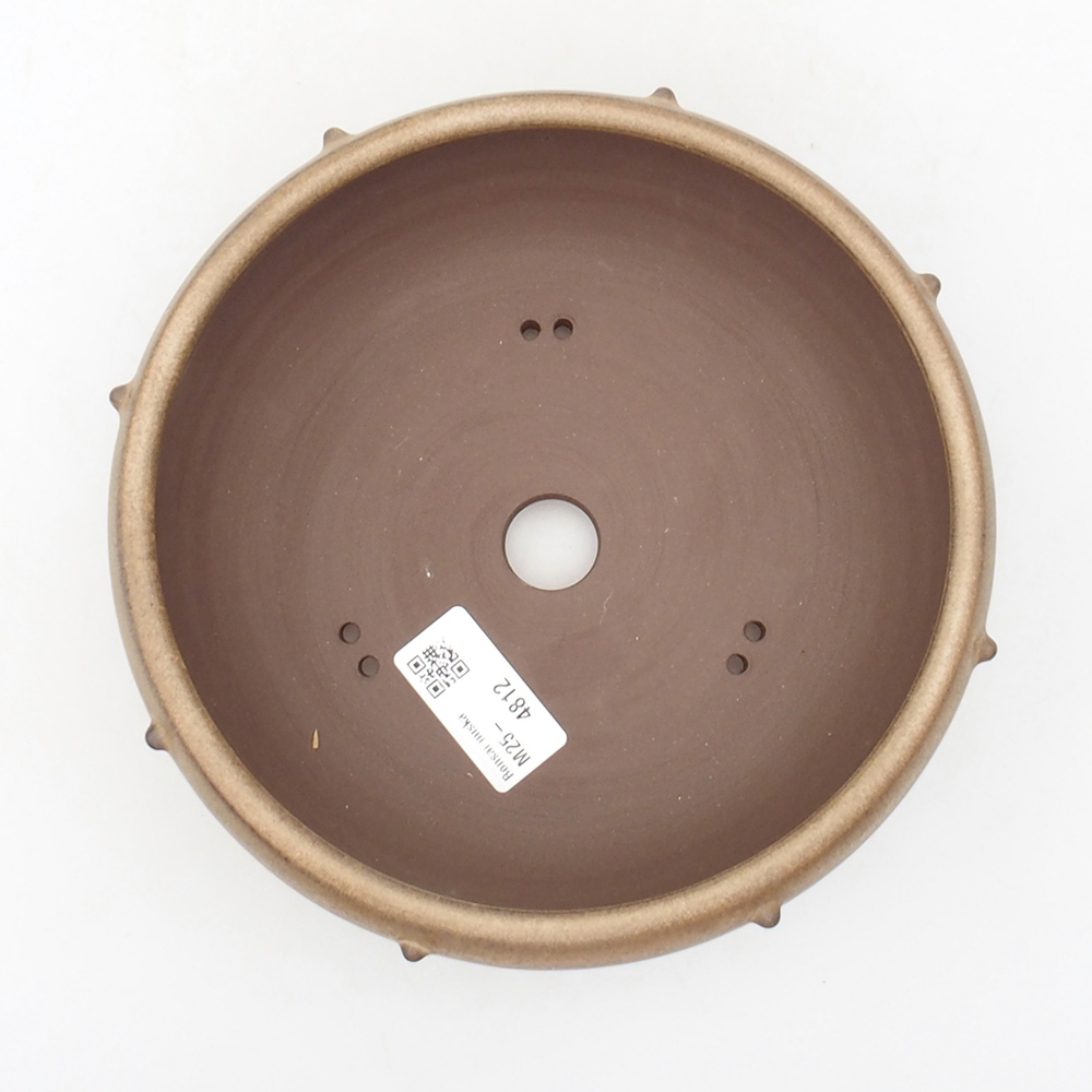 Bonsaischale aus Keramik 18 x 18 x 5,5 cm, braune Farbe
