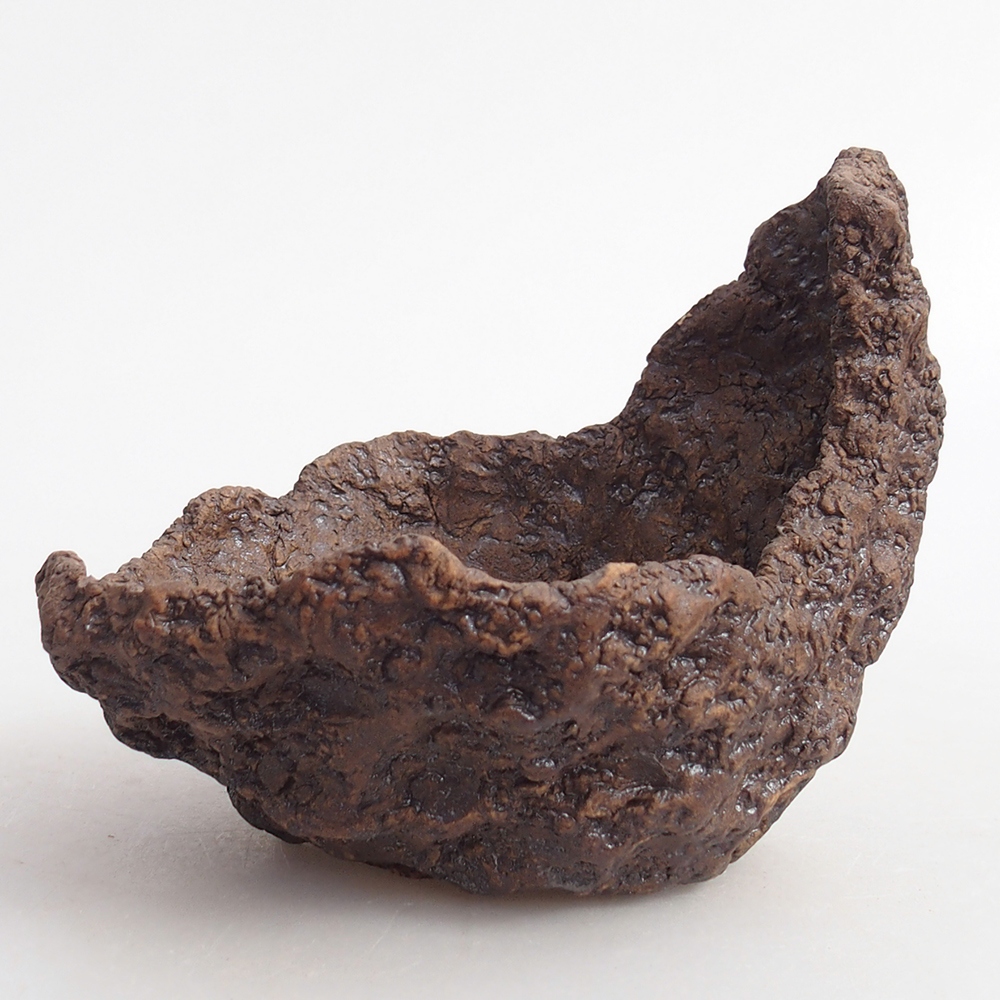 Keramikschale 10 x 8 x 9,5 cm , Farbe braun