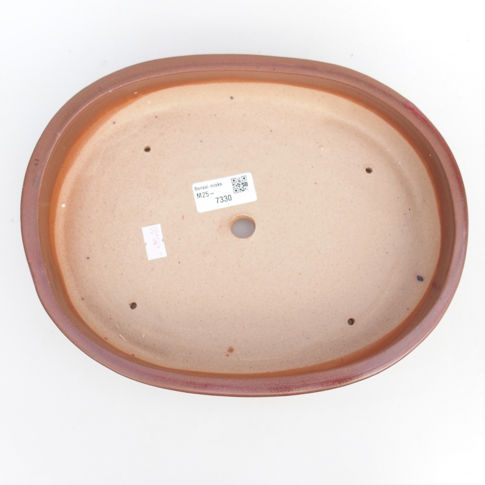 Bonsaischale aus Keramik 27 x 21 x 5 cm, bordeauxrot