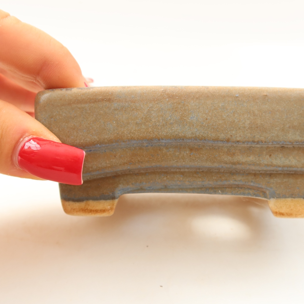 Bonsaischale aus Keramik 9,5 x 7,5 x 3,5 cm, Farbe blau