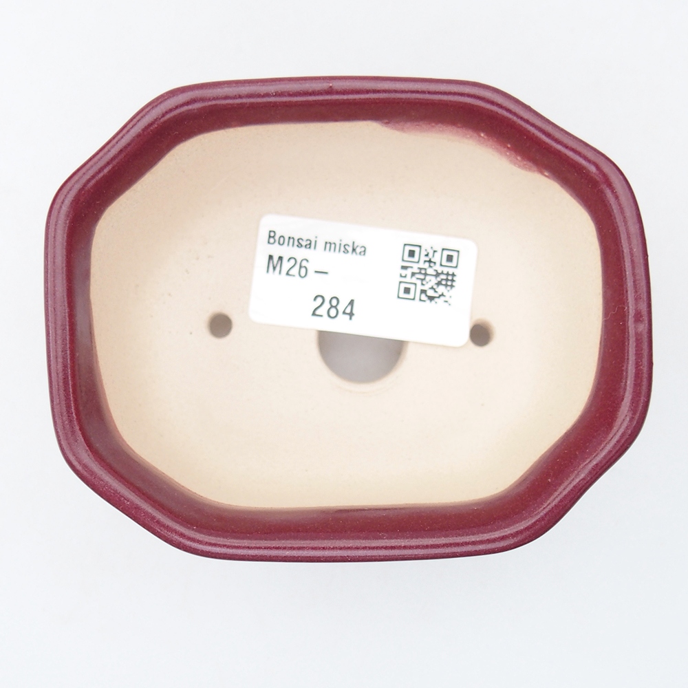 Mini-Bonsaischale 9 x 7 x 4,5 cm, bordeauxrot