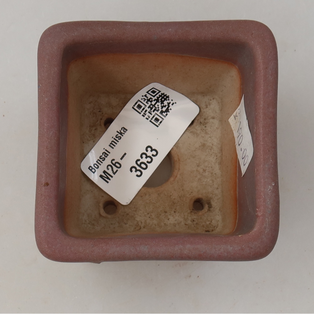 Bonsaischale aus Keramik 6,5 x 6,5 x 5 cm, Farbe lila