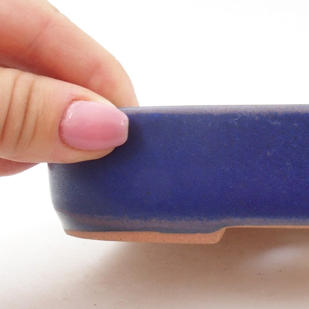 Keramik-Bonsaischale 16 x 11 x 3,5 cm, Farbe blau