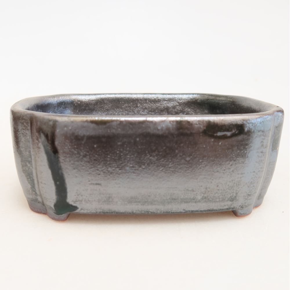 Keramik-Bonsai-Schale 10,5 x 8 x 4 cm, metallfarben
