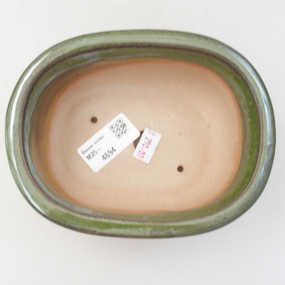 Keramik-Bonsaischale 15,5 x 12 x 5,5 cm, Farbe Grün