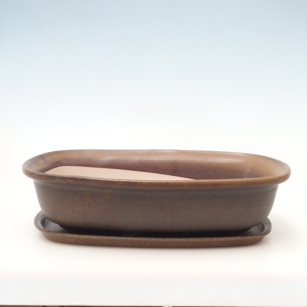 Bonsai-Schale + Unterschale H10 – 37 x 28 x 9 cm. 