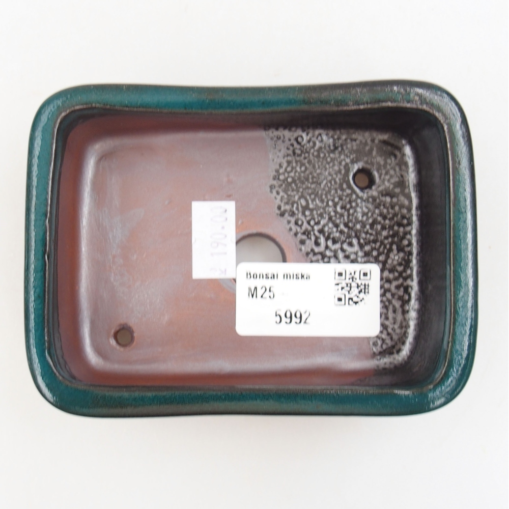 Keramik-Bonsaischale 11 x 8,5 x 3 cm, Farbe Grün