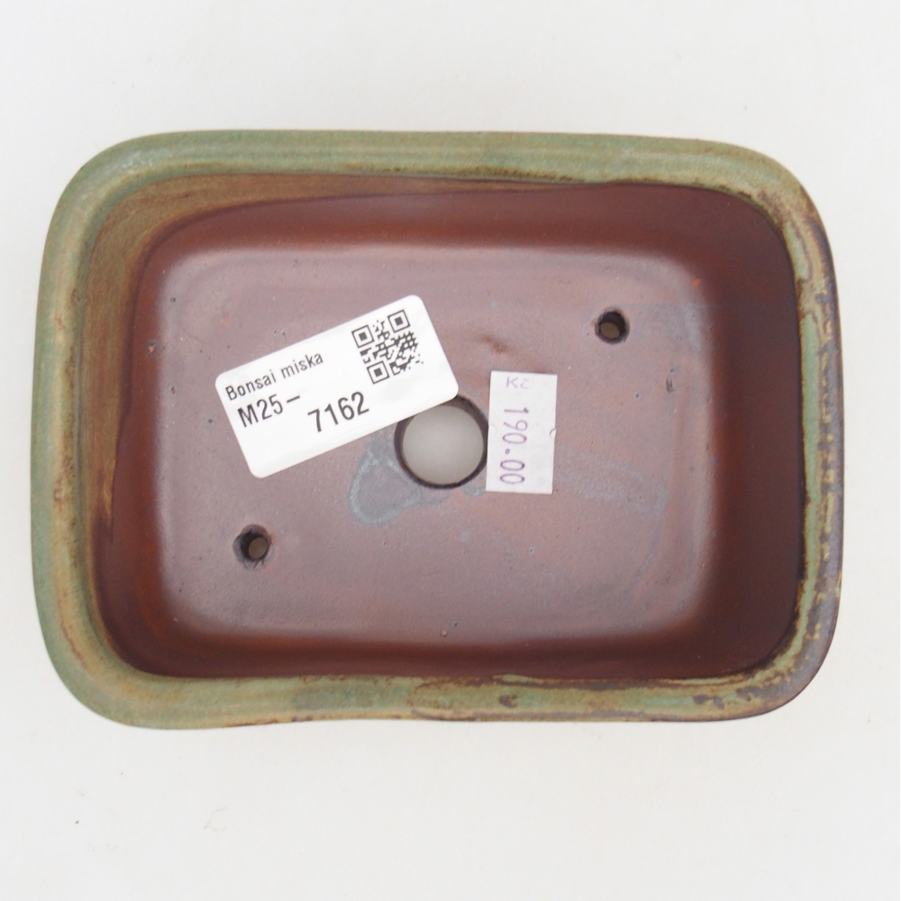 Bonsaischale aus Keramik 12,5 x 10 x 5 cm, grün
