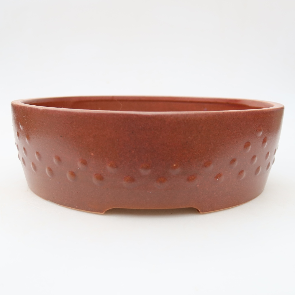 Keramik-Bonsai-Schale 24 x 24 x 7 cm, Farbe: weinrot
