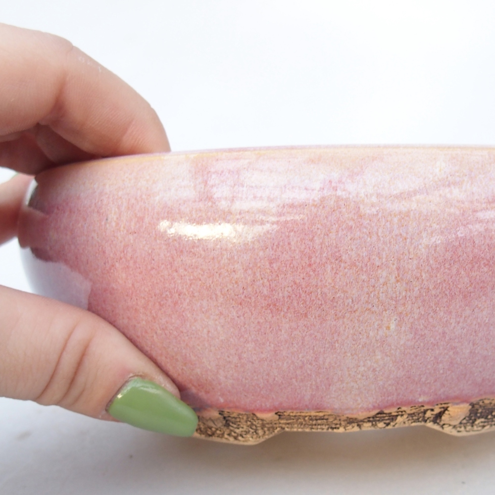 Bonsaischale aus Keramik 15,5 x 15,5 x 6 cm, rosa