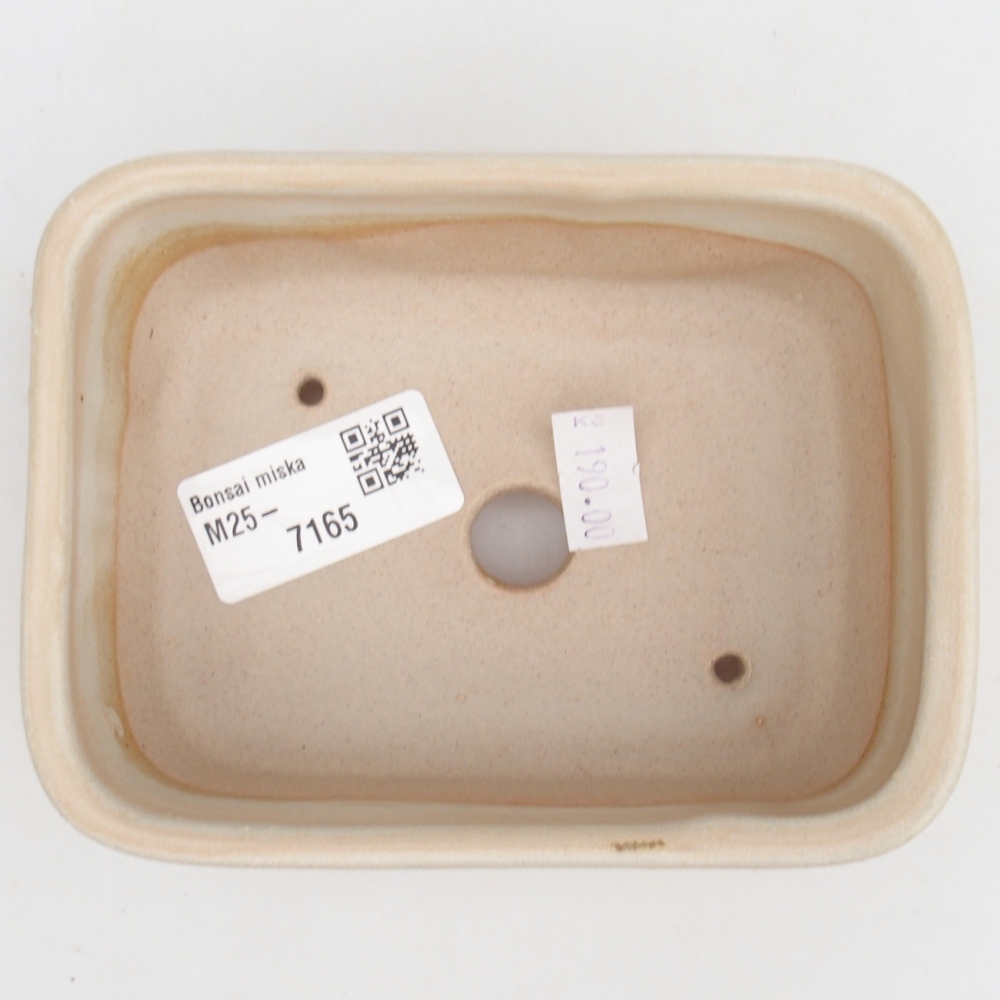 Bonsaischale aus Keramik 12,5 x 10 x 5 cm, Farbe beige