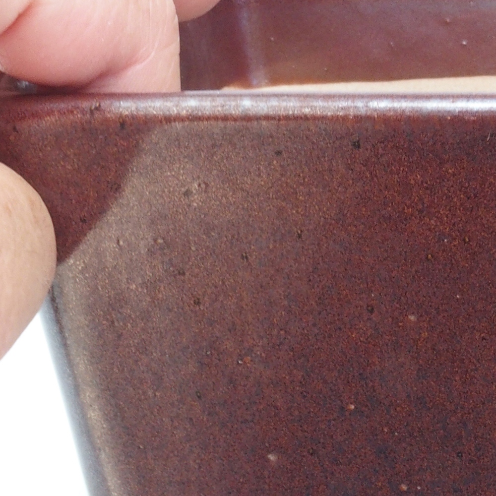 Keramik-Bonsaischale 13,5 x 13,5 x 13,5 cm, Farbe braun