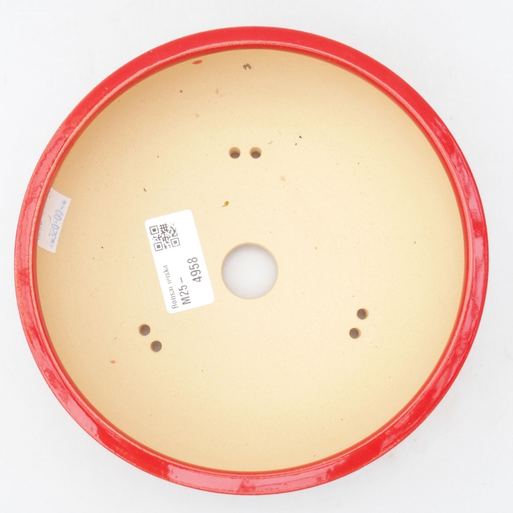 Keramik-Bonsaischale 17 x 17 x 5 cm, Farbe Rot