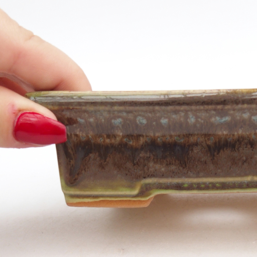 Bonsaischale aus Keramik 13 x 10 x 4 cm, grün