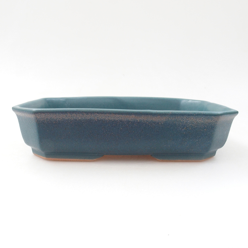 Keramik-Bonsaischale 19 x 13,5 x 4 cm, Farbe blau