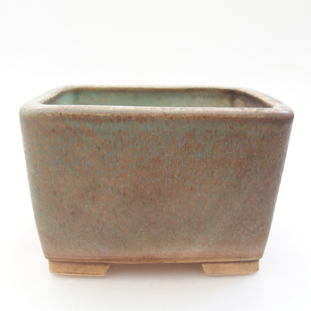 Bonsaischale aus Keramik 11 x 11 x 7 cm,  Farbe Grün
