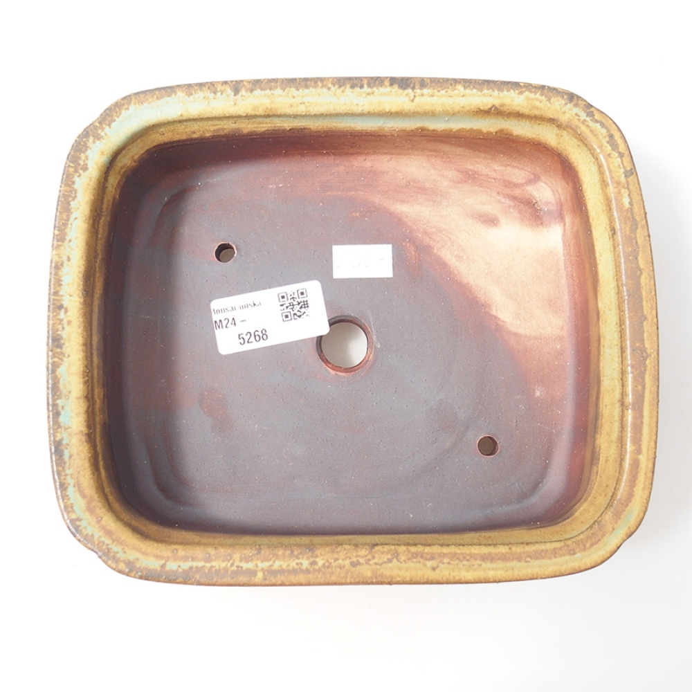 Bonsaischale aus Keramik 19,5 x 16,5 x 6 cm, Farbe Grün