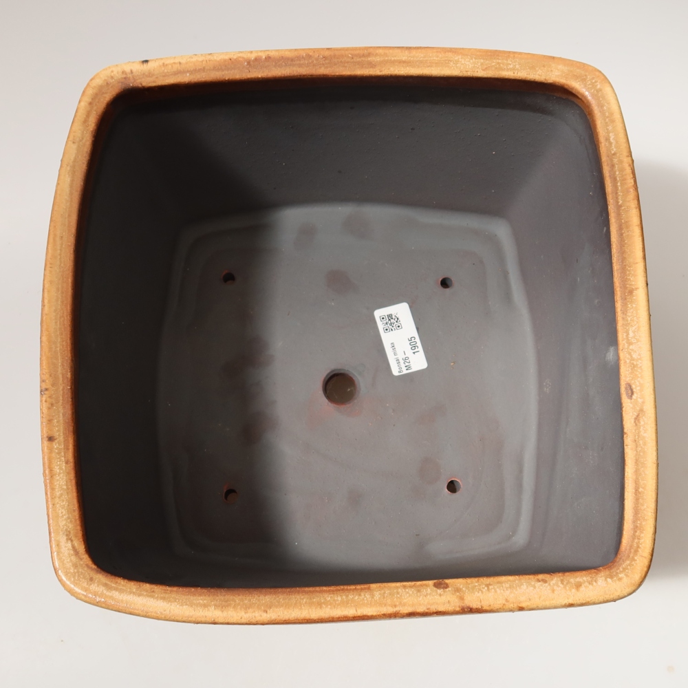 Keramik-Bonsai-Schale 26,5 x 26,5 x 15,5 cm, Farbe: braun