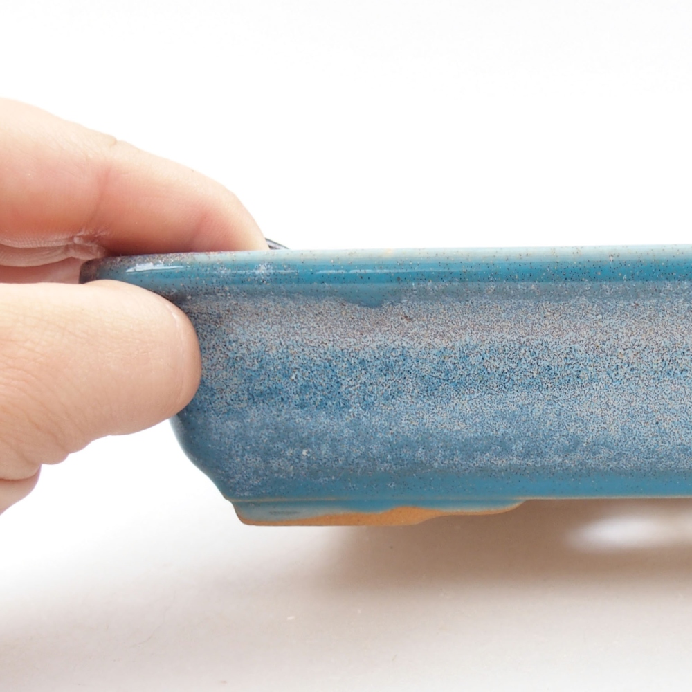 Keramik-Bonsaischale 18 x 13,5 x 4,5 cm, Farbe blau