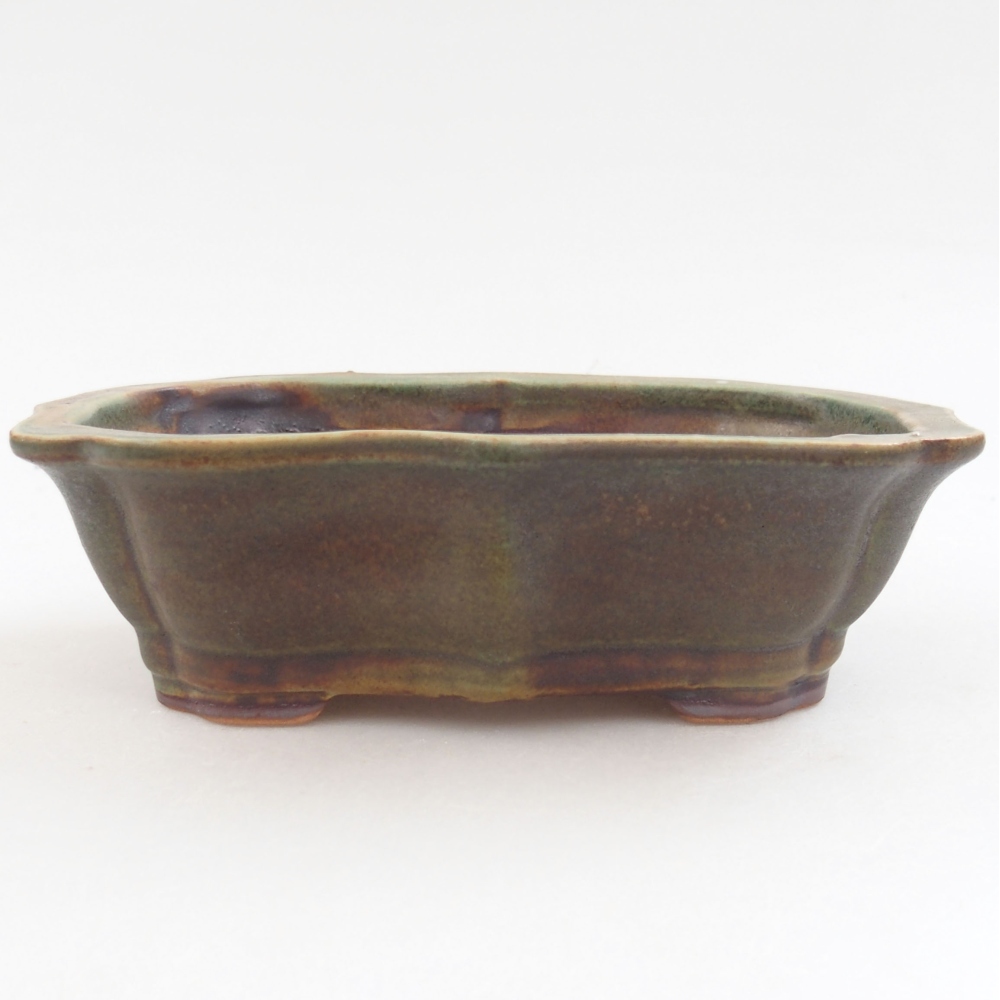 Keramik-Bonsaischale 15,5 x 11 x 4,5 cm, Farbe Grün