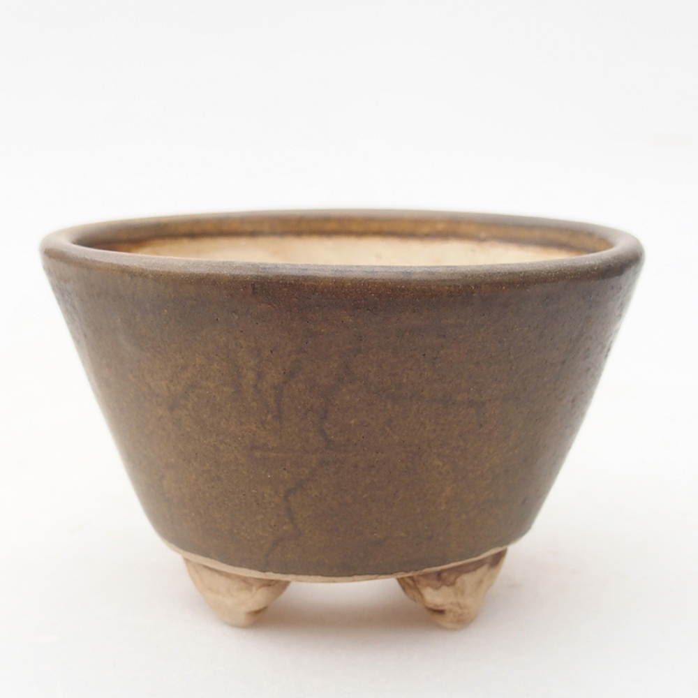 Bonsaischale aus Keramik 8 x 8 x 5,5 cm, Farbe braun