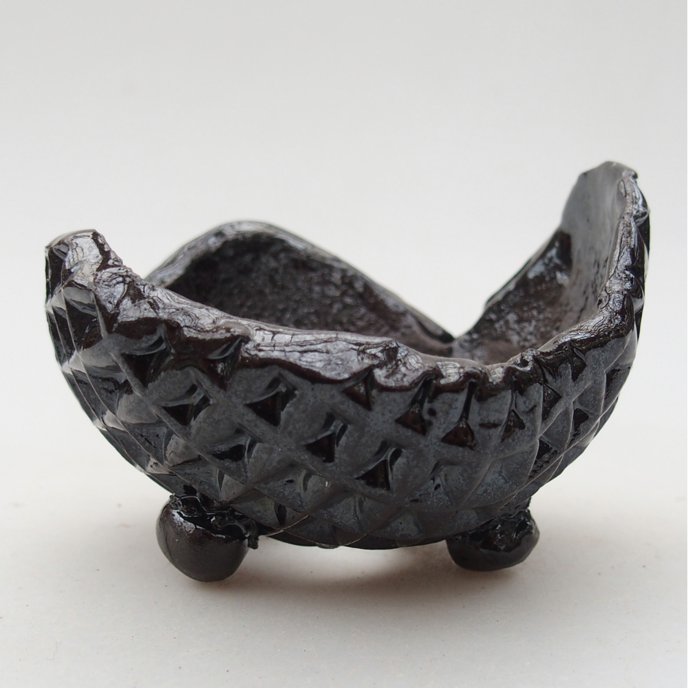 Keramikschale 8,5 x 8 x 6 cm , Farbe schwarz