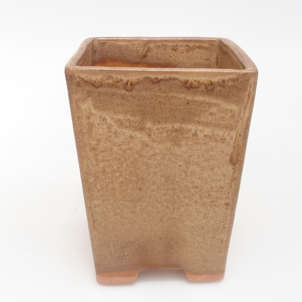 Keramik-Bonsaischale 9 x 9 x 12 cm, Farbe braun