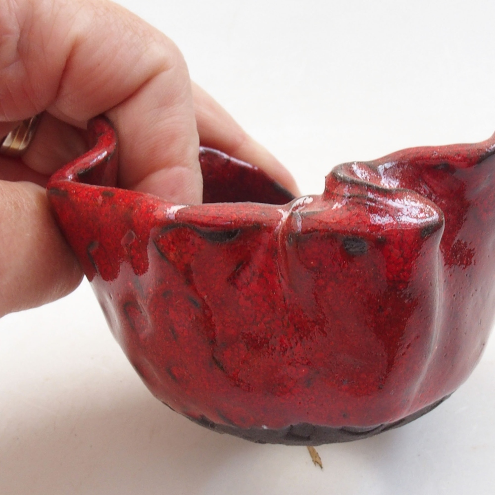 Keramikschale 8 x 7,5 x 6 cm, Farbe rot