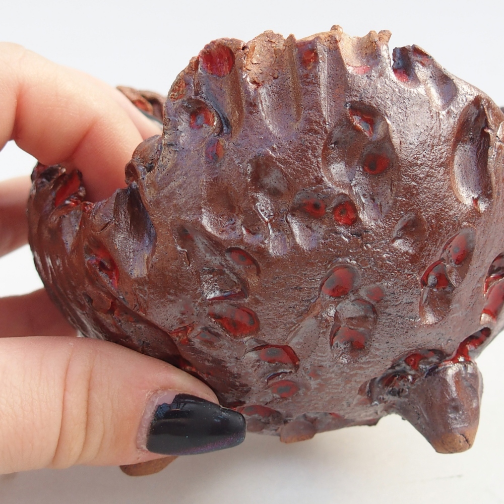 Keramikschale 10 x 9,5 x 8 cm , Farbe braun