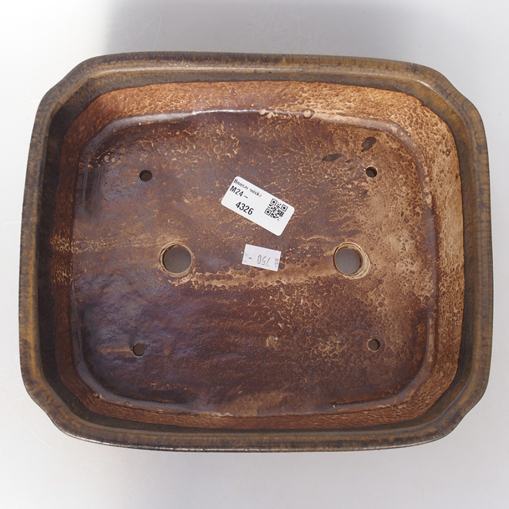 Keramik-Bonsaischale 24 x 20 x 6,5 cm, Farbe braun