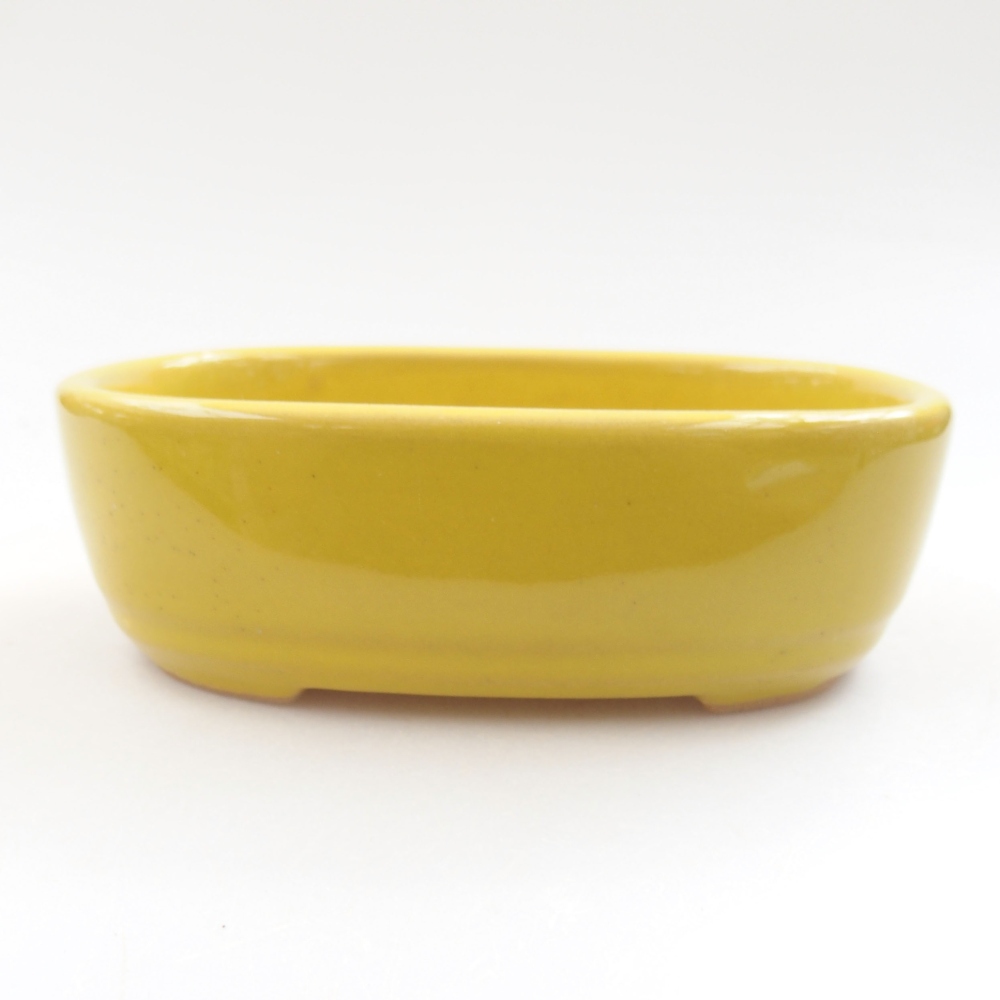 Keramik-Bonsaischale 13 x 9 x 4 cm, Farbe gelb