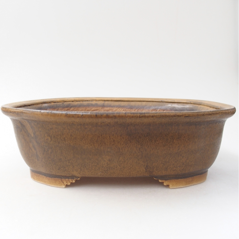 Bonsaischale aus Keramik 25 x 21 x 8 cm, braun