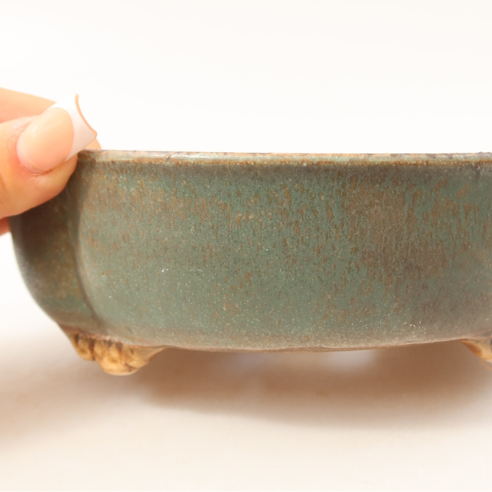 Keramik-Bonsai-Schale 17,5 x 15,5 x 5,5 cm, Farbe: grün