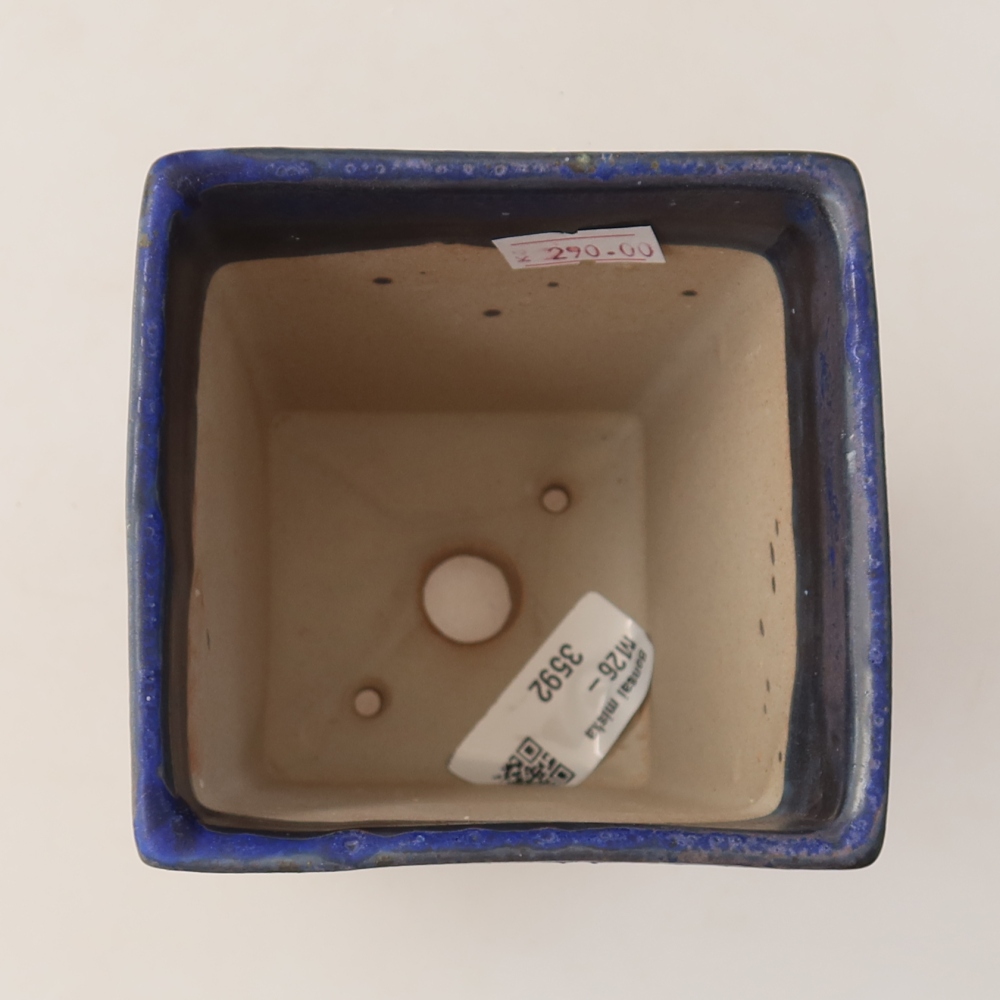 Bonsaischale aus Keramik 9 x 9 x 12,5 cm, Farbe blau
