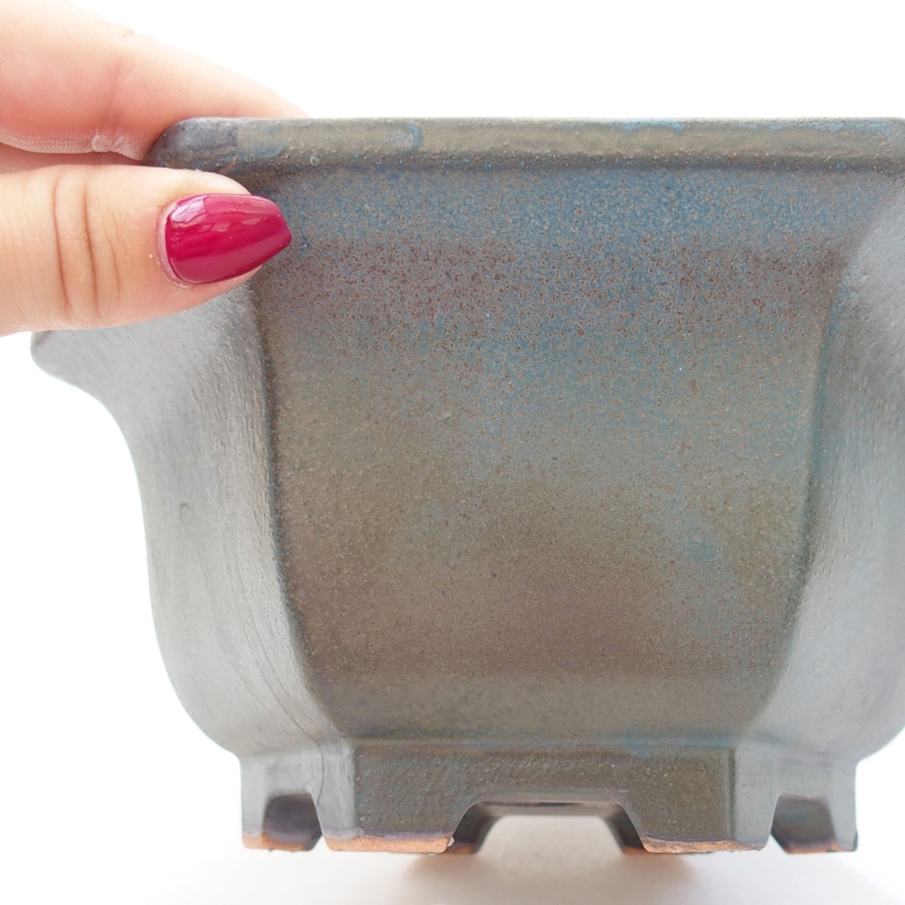 Keramik-Bonsaischale 18,5 x 16,5 x 9 cm, Farbe blau