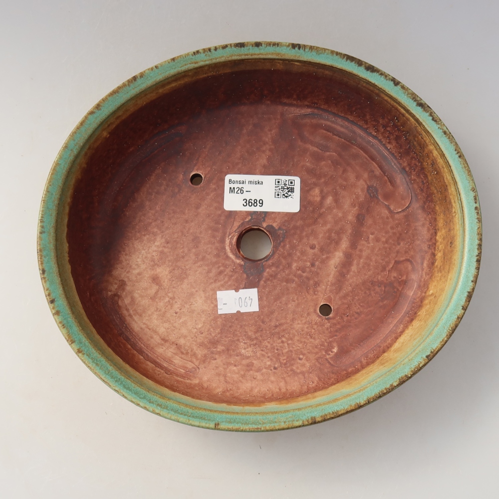 Bonsaischale aus Keramik 21 x 19 x 5 cm, grün