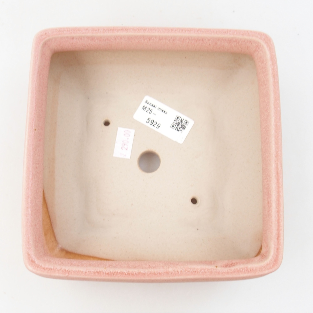 Keramik-Bonsaischale 15,5 x 15,5 x 6 cm, Farbe rosa