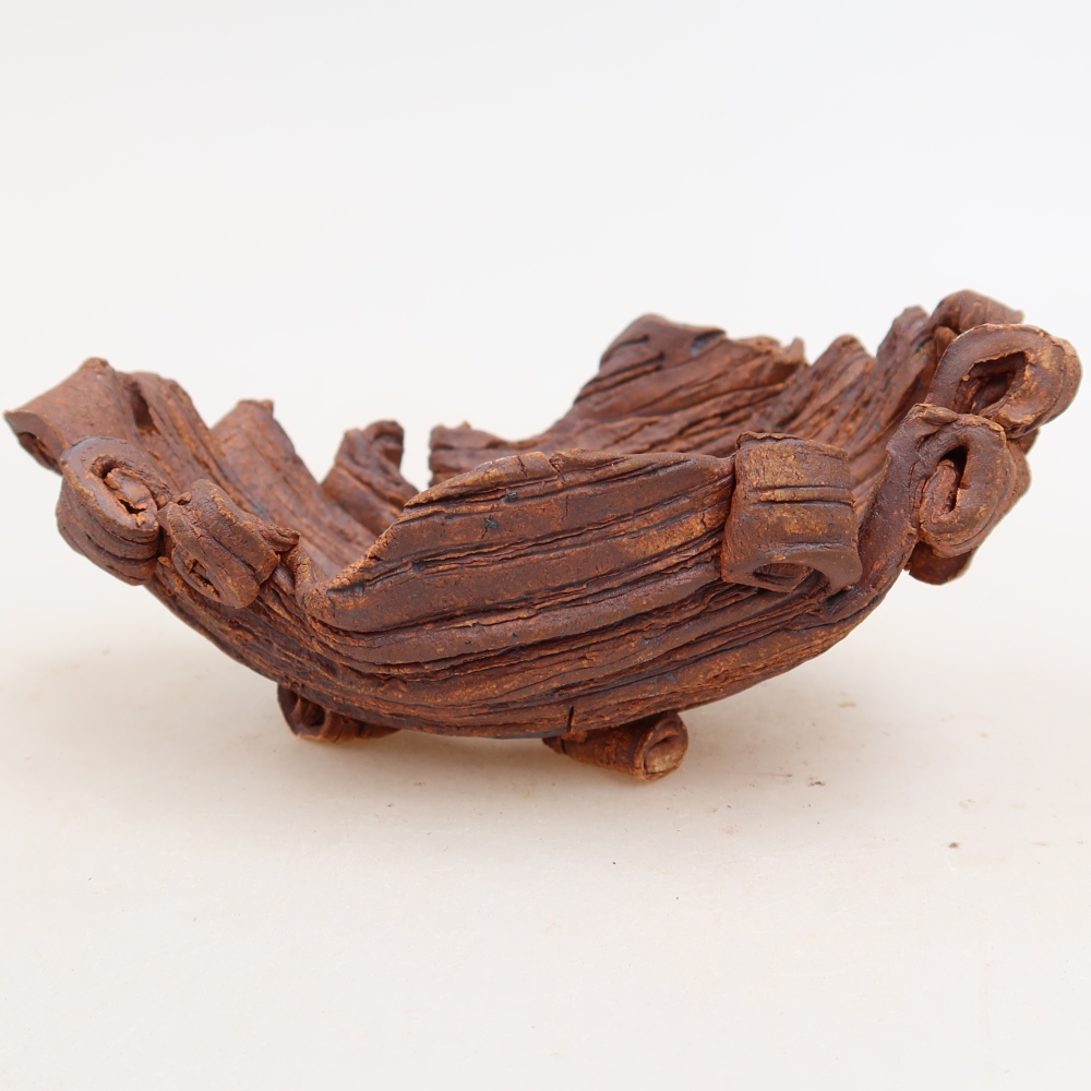 Keramikschale  13 x 9 x 6 cm, Farbe: braun