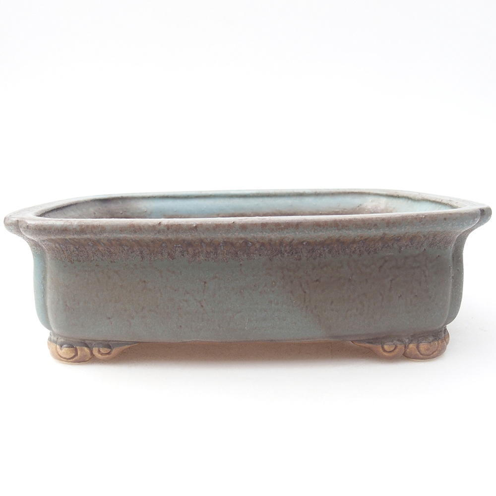 Keramik-Bonsaischale 19,5 x 17 x 5,5  cm, Farbe blau
