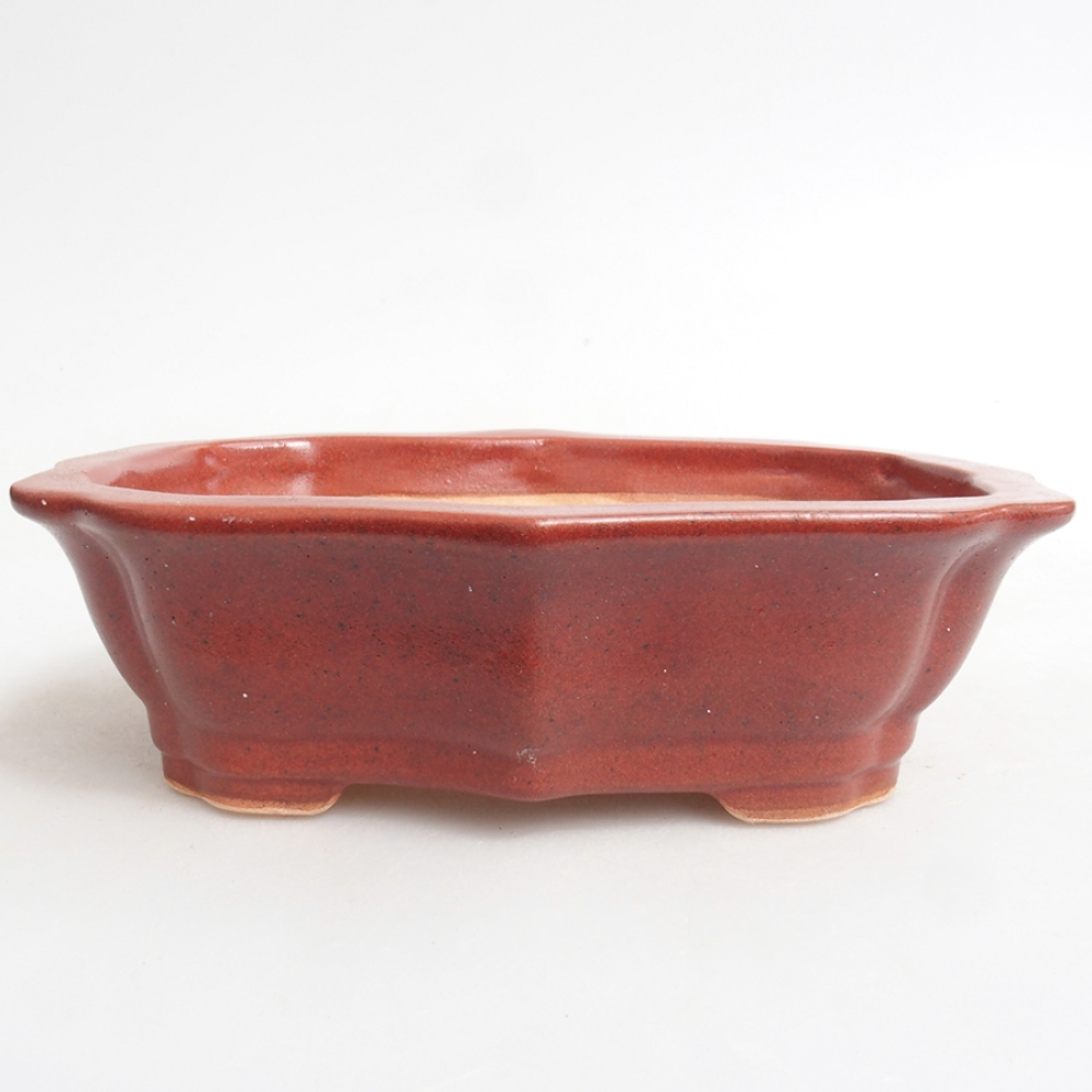 Keramik-Bonsaischale 15,5 x 11,5 x 4,5 cm, Farbe Rosa