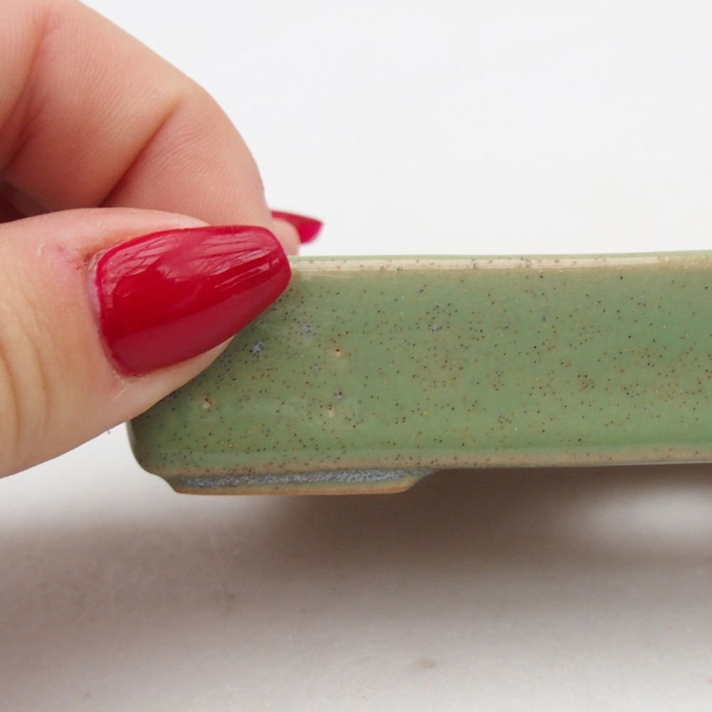 Bonsaischale aus Keramik 10,5 x 7 x 2 cm, grün