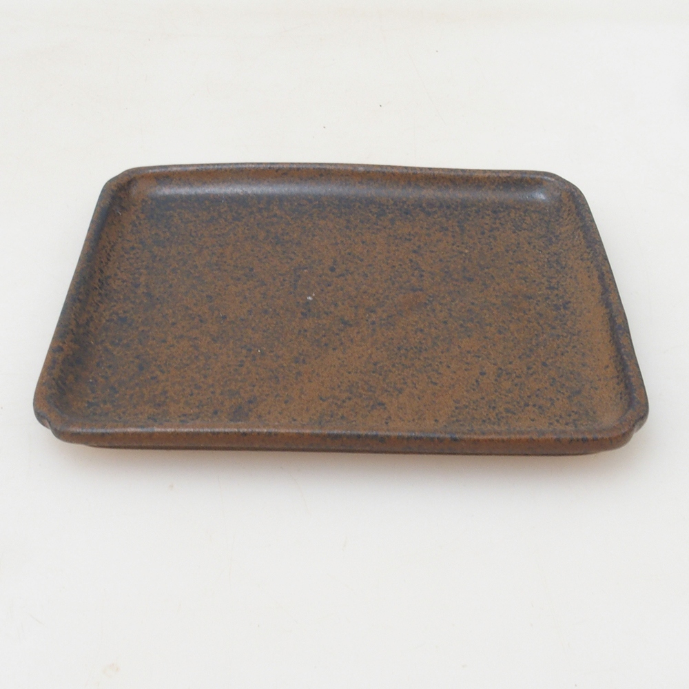 Bonsai-Schale rechteckig D5-M - 12,5 x 10,5 x 1 cm - braun