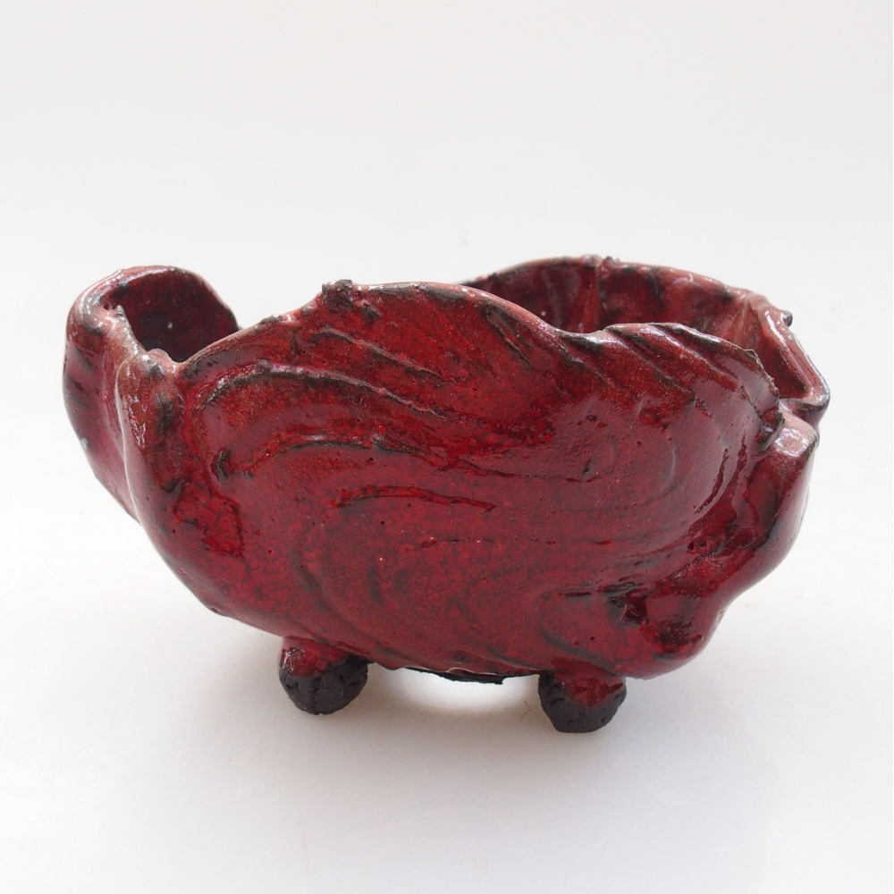 Keramikschale 9,5 x 8 x 5 cm, Farbe rot